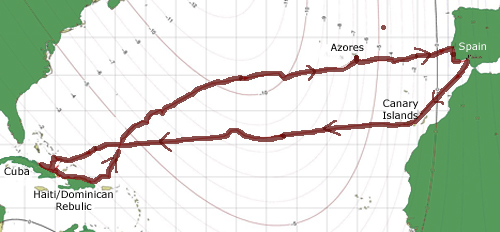 Columbus' First Voyavge (Map)